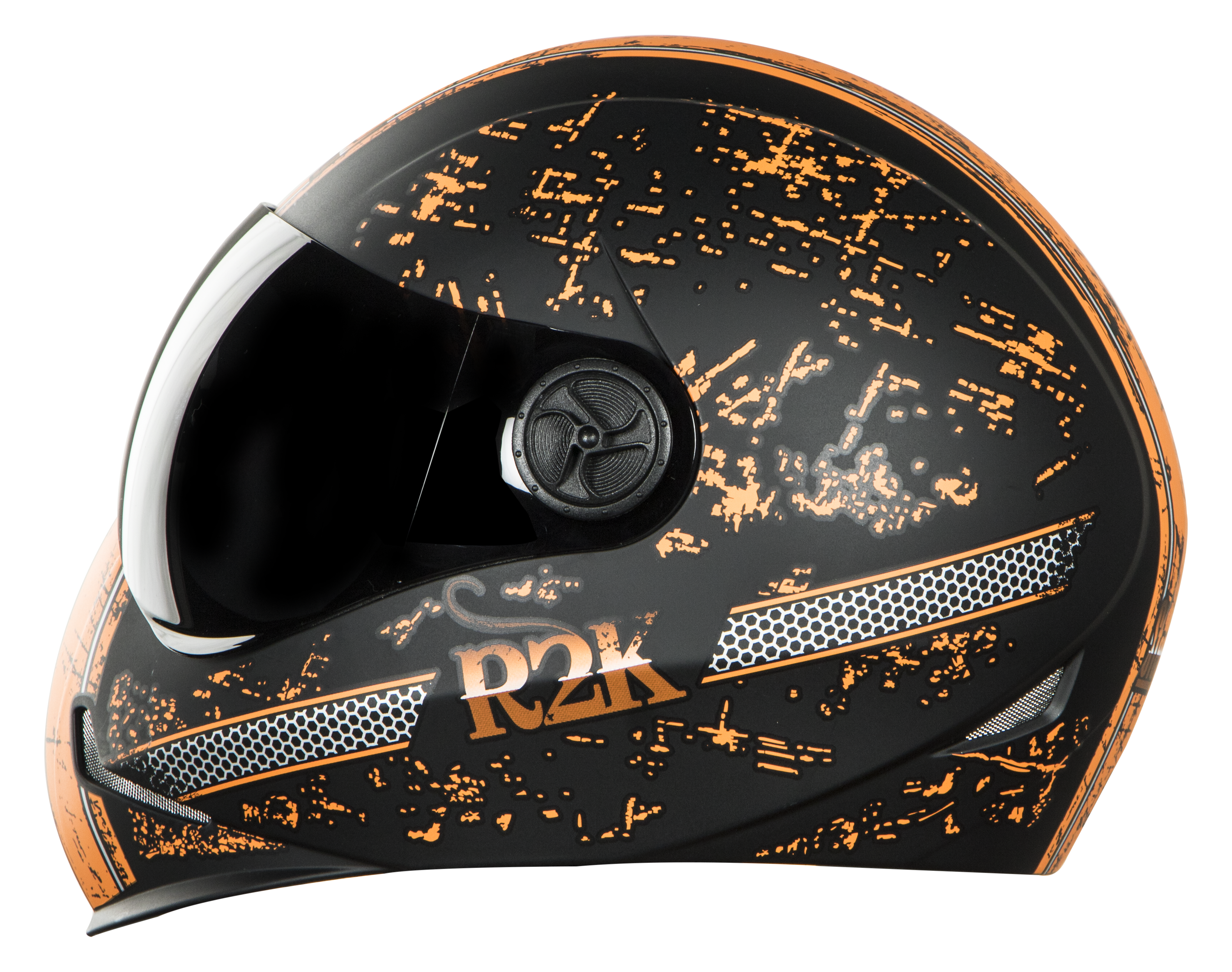 SBH-1 Adonis R2K Glossy Black With Orange( Fitted With Clear Visor Extra Smoke Visor Free)